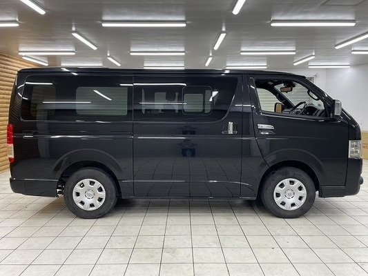 Toyota Hiace Van With Super GL Original Front Bumper, Original 16-Inch Oxidized Aluminum Wheels, Original Mudguards, Original LED Tail Lights, Original Seat Covers, Original BET Kit, Alpine 11inch Equ
